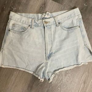 Forever 21 Blue Jean Shorts Distressed High-Waisted